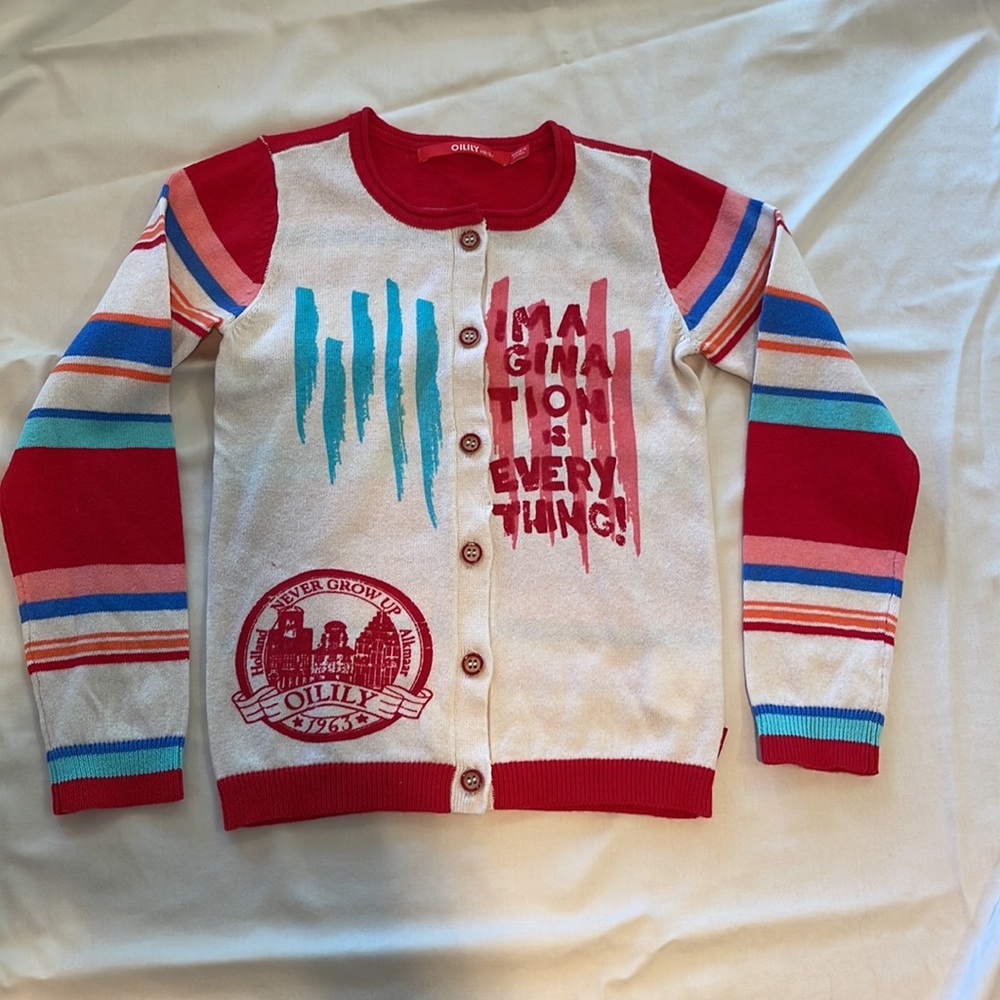 Oilily girls sz 6 button up cardigan